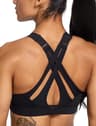 Yvette High Impact Criss-Cross Back Sports Bra with Molded Cups for Large Busts
