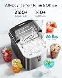 EUHOMY Portable 26-Pound Bullet Ice Maker with Carry Handle and Basket