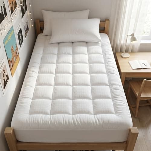 EASELAND Pillow Top Quilted Down Alternative Mattress Pad, Twin XL Size