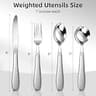7oz Heavy Stainless Steel 4-Piece Weighted Utensil Set with Travel Bag