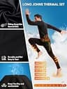Romision Men's Heavyweight Fleece-Lined Sub-Zero Thermal Underwear Set