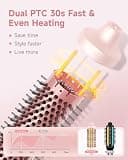 FLYZEMAA 1.5-Inch Heated Round Volumizer Brush and Curling Iron with Auto Shut-Off
