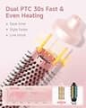 FLYZEMAA 1.5-Inch Heated Round Volumizer Brush and Curling Iron with Auto Shut-Off