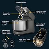 Ooni Halo Pro Spiral Dough Stand Mixer with 58 Speeds, 7.3-Quart (Charcoal)