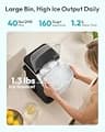 EUHOMY Portable 40-Pound Nugget Ice Maker with Integrated Carry Handle