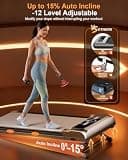 Trisomy Walking Pad Treadmill with 15% Auto Incline & 450 lbs Capacity