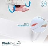 PlushDeluxe Premium Bamboo Blend Noiseless Waterproof Mattress Protector