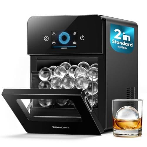 EUHOMY Electric Countertop 2-Inch Clear Ice Ball Maker with Self-Cleaning