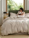 Bedsure Lightweight Washed Cotton Oversized King Duvet Cover, 120"x98"