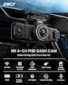 IIWEY N5 4-Channel 360-Degree Dash Cam with 8 IR Lamps and 5G WiFi App
