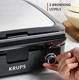 KRUPS 1200W 4-Slice Belgian Waffle Maker with Removable Dishwasher-Safe Plates