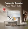 FEELNEEDY Filterless Wireless Cat Water Fountain with Wastewater Separation 3.5L