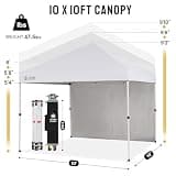 CROWN SHADES Commercial Instant Canopy Pop-Up Tent with CenterLok and Sidewalls (10x10)