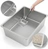 Kirecoo Extra Large High-Sided Stainless Steel Cat Litter Pan (23.4 x 15.5 In)