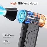 Cordless Electric Air Duster 130,000 RPM Brushless Motor with LED Light