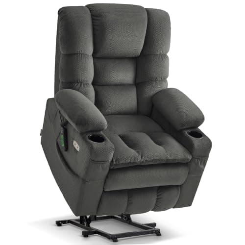 MCombo Model 7634 Large Triple Motor Fabric Lift Recliner with Power Headrest
