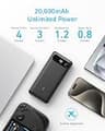 Anker Power Bank 20,000mAh 87W Max Output with Built-In Heavy-Duty USB-C Cable