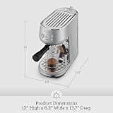 Breville Bambino BES450BSS Ultra-Compact 15-Bar Home Espresso Machine with Steam Wand