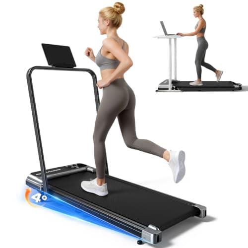 Viamotion Incline Walking Pad with Foldable Handlebar and 4-Degree Fixed Incline