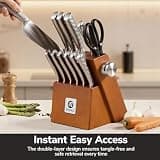 imarku 14-Piece High-Carbon Japanese Stainless Steel Knife Set with Wooden Block