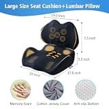 Lexeme Extra Large Memory Foam Seat Cushion and Lumbar Support Pillow Set