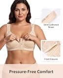 Lemorosy Plus-Size Front-Closure Posture Back Bra with Cushioned Straps