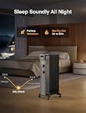 Pelonis 2025 Upgraded 1500W 7-Fin Oil-Filled Radiator Heater, Matte Black