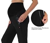 Foucome Women's Maternity Jogger Scrub Pants with Waterproof Zipper Pockets