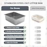 Kirecoo Extra Large High-Sided Stainless Steel Cat Litter Pan (23.4 x 15.5 In)