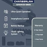 Chamberlain 1/2 HP Belt Drive Smart Garage Door Opener with Battery Backup