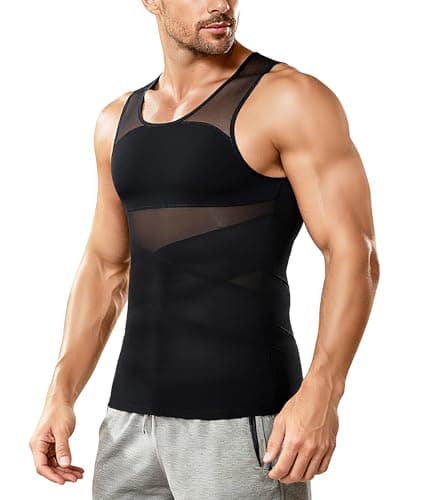 Nebility Men's Gynecomastia Sleeveless Slimming Compression Undershirt