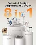 oneisall 3-in-1 Pet Vacuum and High-Velocity Blower Station for Home Bathing
