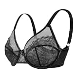 HSIA Women's Enchante Full Coverage Underwire Minimizer Bra with Floral Lace Details