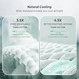 Bedsure Queen Waffle Weave Bamboo Rayon and Cotton Blend Cooling Blanket