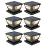 Sumaote 120-Lumen Warm White Solar Post Cap Lights for 3x3 to 4x4 Posts, 6-Pack