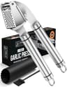 ORBLUE Stainless Steel Heavy-Duty Garlic Press and Mincer with Extra-Large Chamber