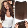 Rich Choices 16-Inch Remy Human Hair Halo Extensions with Secure Clips