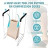 Zipcase Stocking Donner Aid Tool with Smooth Vinyl Coating for Medium Calves