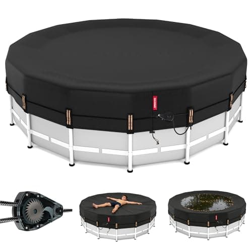 QH.HOME 24-Foot Heavy-Duty Winter Solid Pool Cover with Ratchet System