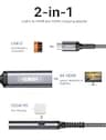 JSAUX 2-in-1 USB-C to HDMI Video Hub with 100W Power Delivery Charging