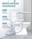 CLEAR REAR Dual Nozzle Adjustable Pressure Non-Electric Bidet Attachment