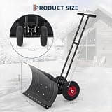 Garvee 30-Inch Heavy-Duty Ergonomic Wheeled Snow Pusher