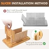 RYTOXILO Bread Slicer with Storage Box & Bamboo Lid for Kitchen Counters