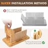 RYTOXILO Bread Slicer with Storage Box & Bamboo Lid for Kitchen Counters