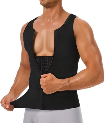 TAILONG Men's Double Layer Slimming Body Shaper Chest Compression Tank Top