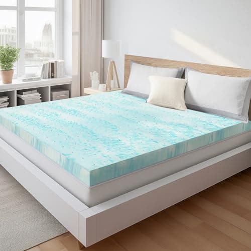 Sweetcrispy 3-Inch Gel-Infused High-Density Memory Foam Topper, King Size