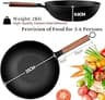 Todlabe 13-Inch Pre-Seasoned Carbon Steel Wok Kit with Lid and Spatula