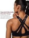 Yvette High Impact Criss-Cross Back Sports Bra with Molded Cups for Large Busts