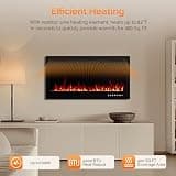 ROVSUN 36-Inch App-Controlled Electric Fireplace with Remote and 1500W Heater