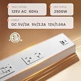 SURAIELEC 16-Inch Hardwired Under Cabinet Power Strip with 20A GFCI and USB